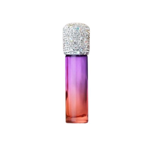 Purple Red Gradient Rhinestone Glass Bottle for Oils - Picture 1 of 1
